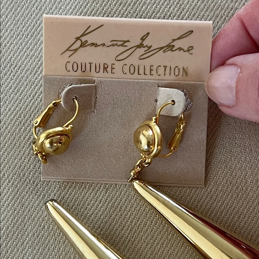 Kenneth Lane Elegant Gold Drop Earrings - Picture 5 of 9